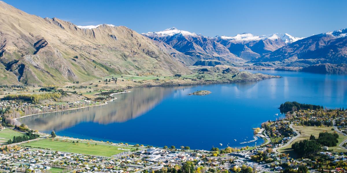 Aura Queenstown Holiday Homes Lake Wanaka Aerial View Town SD